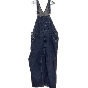 Real Work Wear Denim Bib Overalls Men’s 48x28 Carpenter Workwear Blue Utility